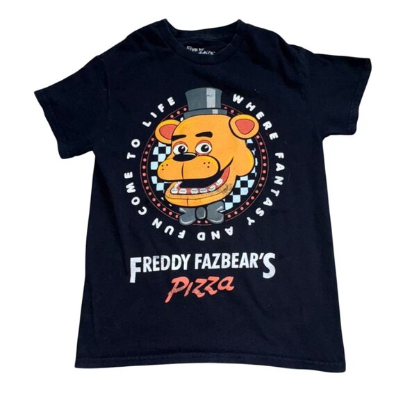 Five Nights At Freddy's Freddy Fazbear T-Shirt-Adult Small-Black-GUC - Picture 1 of 4